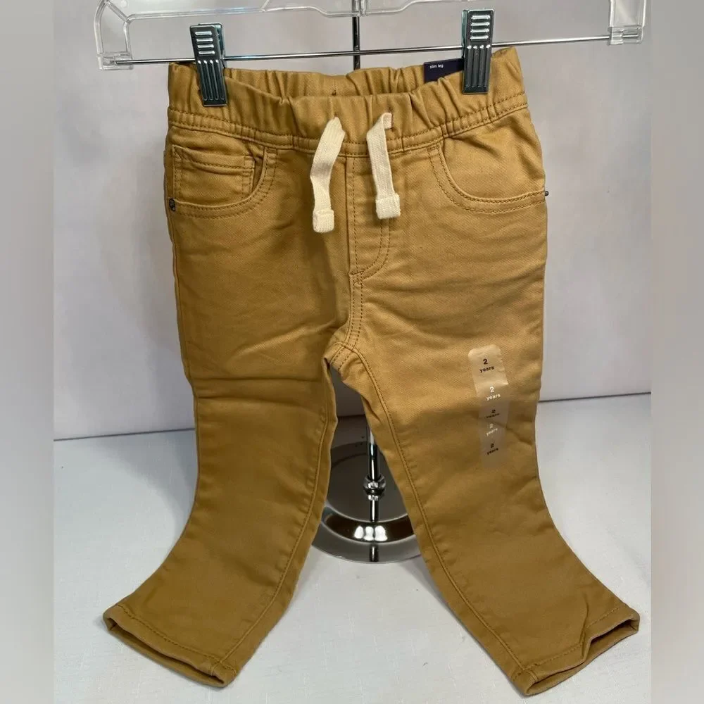 TAN HIGH STRETCH SLIM GAP DENIM PULL ON PANTS SIZE 2T NWT